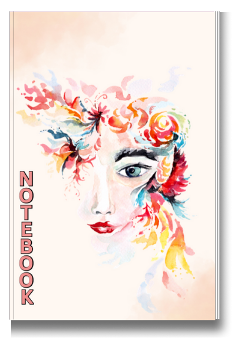 BIG Pocket Notes Notebook-Journal - 6 x 9 Inches - Flower Face Cover - Lined Memo Pages