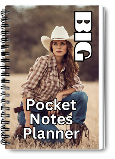 Big Pocket Notes Planner Cowgirl-1 Weekly-Cream Interior 6 x 9 Inches