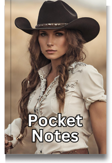 Pocket Notes Notebook-Pocket Journal - 4.25” x 6.875” - Cowgirl-2 Cover - Lined Memo Notebook