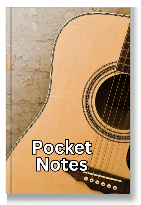 Pocket Notes Notebook-Pocket Journal - 4.25” x 6.875” - Guitar Cover - Lined Memo Notebook