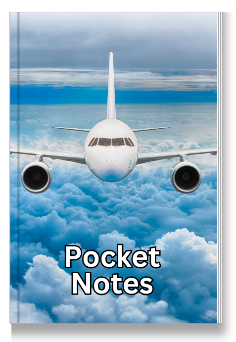 Pocket Notes Notebook-Pocket Journal - 4.25” x 6.875” - Airplane Cover - Lined Memo Notebook