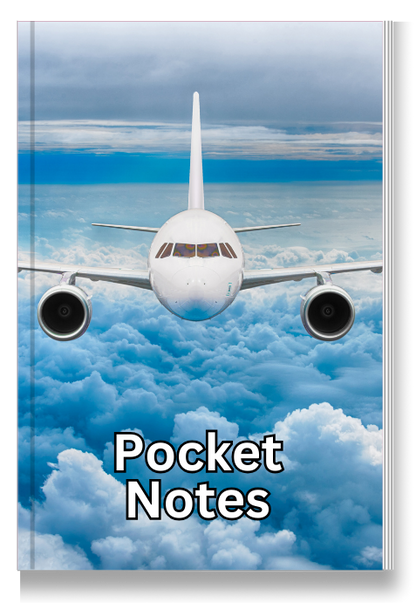 Pocket Notes Notebook-Pocket Journal - 4.25” x 6.875” - Airplane Cover - Lined Memo Notebook