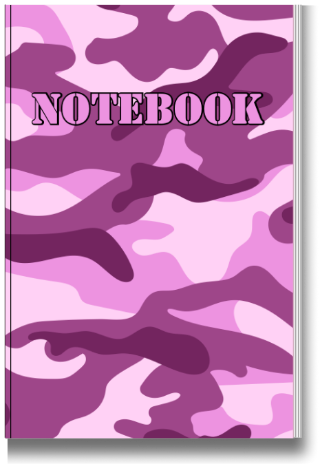 BIG Pocket Notes Notebook-Journal - 6 x 9 Inches - Camo Pink Cover - Lined Memo Pages