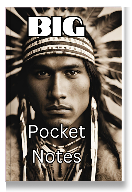 BIG Pocket Notes Notebook-Pocket Journal - 6 x 9 Inches - Indian Man-1 Cover - Lined Memo Notebook