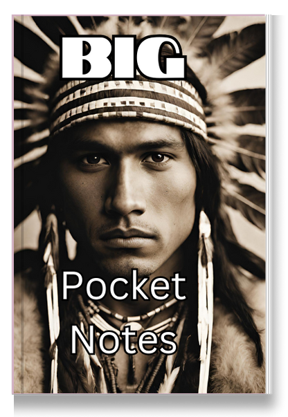 BIG Pocket Notes Notebook-Pocket Journal - 6 x 9 Inches - Indian Man-1 Cover - Lined Memo Notebook