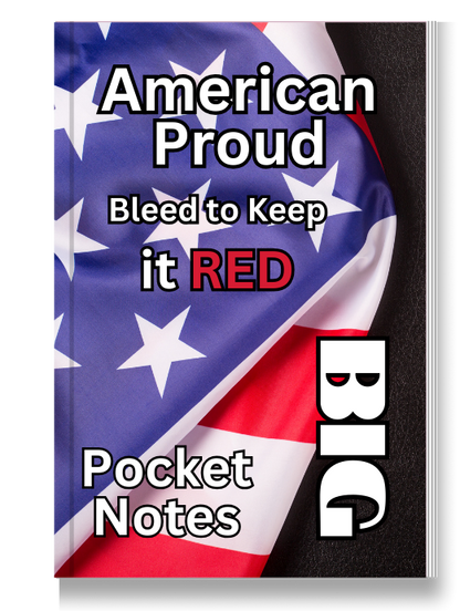 BIG Pocket Notes Notebook-Pocket Journal - 6 x 9 Inches - American Flag Cover - Lined Memo Notebook