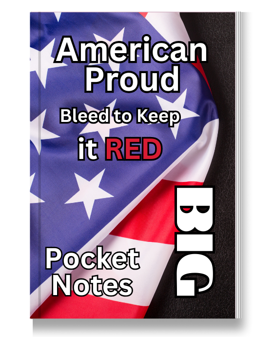 BIG Pocket Notes Notebook-Pocket Journal - 6 x 9 Inches - American Flag Cover - Lined Memo Notebook