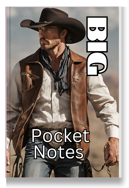 BIG Pocket Notes Notebook-Pocket Journal - 6 x 9 Inches - Cowboy-1 Cover - Lined Memo Notebook