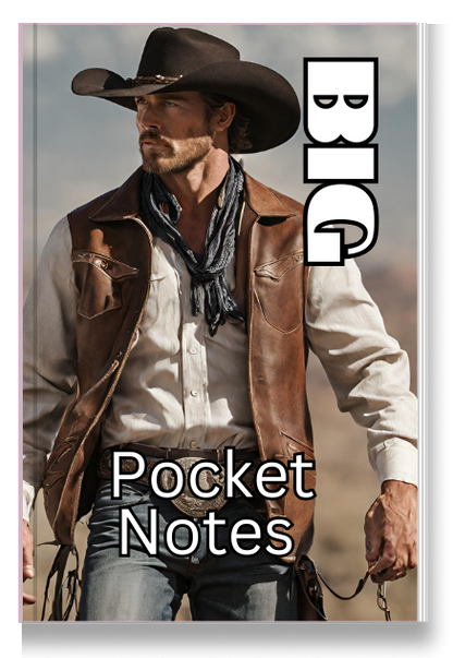 BIG Pocket Notes Notebook-Pocket Journal - 6 x 9 Inches - Cowboy-1 Cover - Lined Memo Notebook