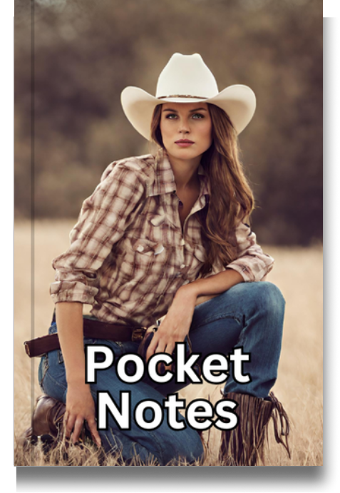 Pocket Notes Notebook-Pocket Journal - 4.25” x 6.875” - Cowgirl-1 Cover - Lined Memo Notebook