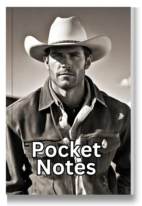 Pocket Notes Notebook-Pocket Journal - 4.25” x 6.875” - Cowboy-2 Cover - Lined Memo Notebook