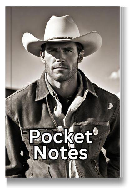 Pocket Notes Notebook-Pocket Journal - 4.25” x 6.875” - Cowboy-2 Cover - Lined Memo Notebook