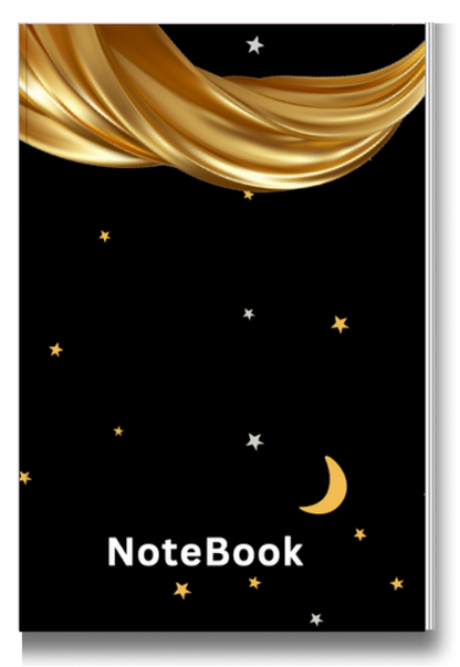 BIG Pocket Notes Notebook-Journal - 6 x 9 Inches - Gold Swag Cover - Lined Memo Pages