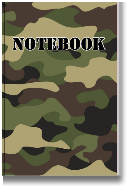 BIG Pocket Notes Notebook-Journal - 6 x 9 Inches - Camo Cover - Lined Memo Pages