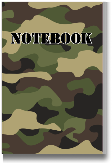 BIG Pocket Notes Notebook-Journal - 6 x 9 Inches - Camo Cover - Lined Memo Pages