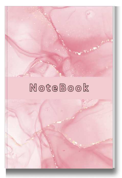 BIG Pocket Notes Notebook-Journal - 6 x 9 Inches - Pink Marble Cover - Lined Memo Pages