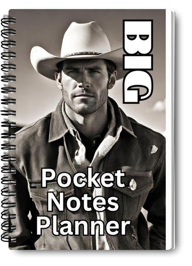 Big Pocket Notes Planner Cowboy-2 Weekly- White Interior 6 x 9 Inches