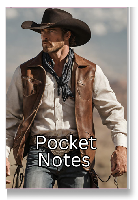 Pocket Notes Notebook-Pocket Journal - 4.25” x 6.875” - Cowboy-1 Cover - Lined Memo Notebook