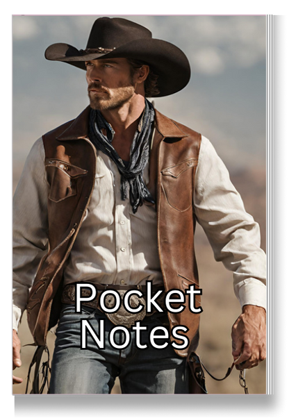 Pocket Notes Notebook-Pocket Journal - 4.25” x 6.875” - Cowboy-1 Cover - Lined Memo Notebook