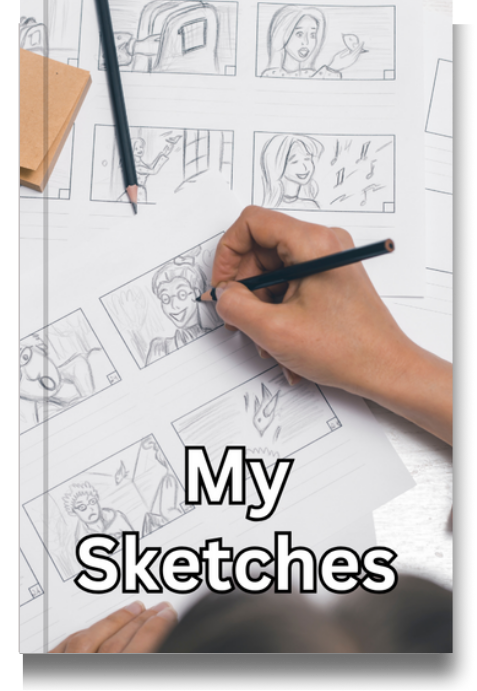 BIG Pocket Notes Notebook-Pocket Journal - 6 x 9 Inches - My Sketches Cover - Blank Pages Notebook