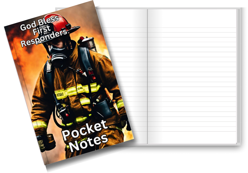 Pocket Notes Notebook-Pocket Journal - 4.25” x 6.875” - Fireman Cover - Lined Memo Notebook