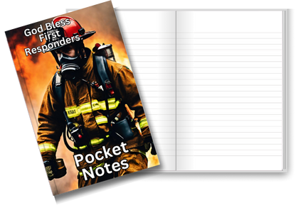 Pocket Notes Notebook-Pocket Journal - 4.25” x 6.875” - Fireman Cover - Lined Memo Notebook