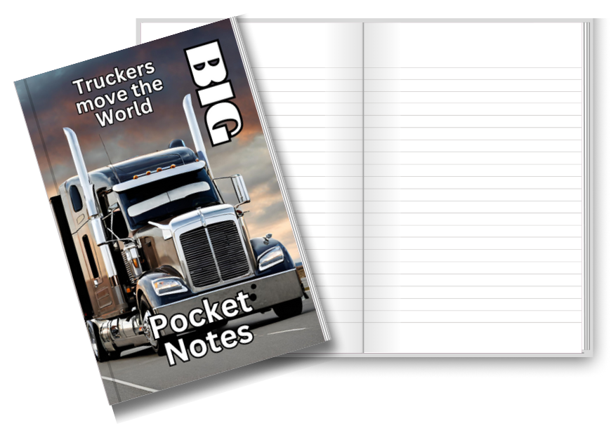 BIG Pocket Notes Notebook-Pocket Journal - 6 x 9 Inches - Trucker Cover - Lined Memo Notebook