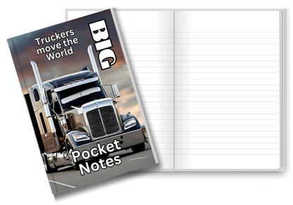 BIG Pocket Notes Notebook-Pocket Journal - 6 x 9 Inches - Trucker Cover - Lined Memo Notebook