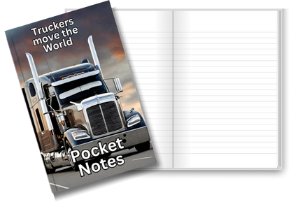 Pocket Notes Notebook-Pocket Journal - 4.25” x 6.875” - Trucker Cover - Lined Memo Notebook