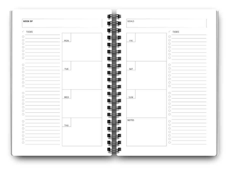 Big Pocket Notes Planner American Flag Weekly-White Interior at a Glance 6 x 9 Inches