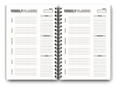 Big Pocket Notes Planner Trucker Weekly-Cream Interior 6 x 9 Inches